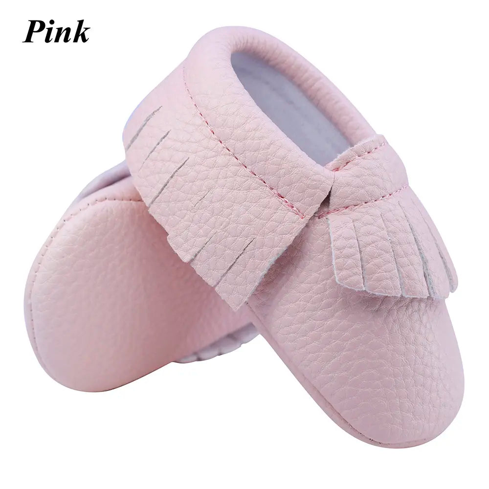 Handmade Baby Moccasins Soft Bottom Fashion Tassels Newborn Babies girls Shoes 12colors PU leather toddler kids Prewalkers Boots