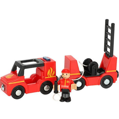 New Fire Truck Magnetic Train Car Ambulance Police Car Fire Truck Compatible Brio Wood Train Track Children's Toys