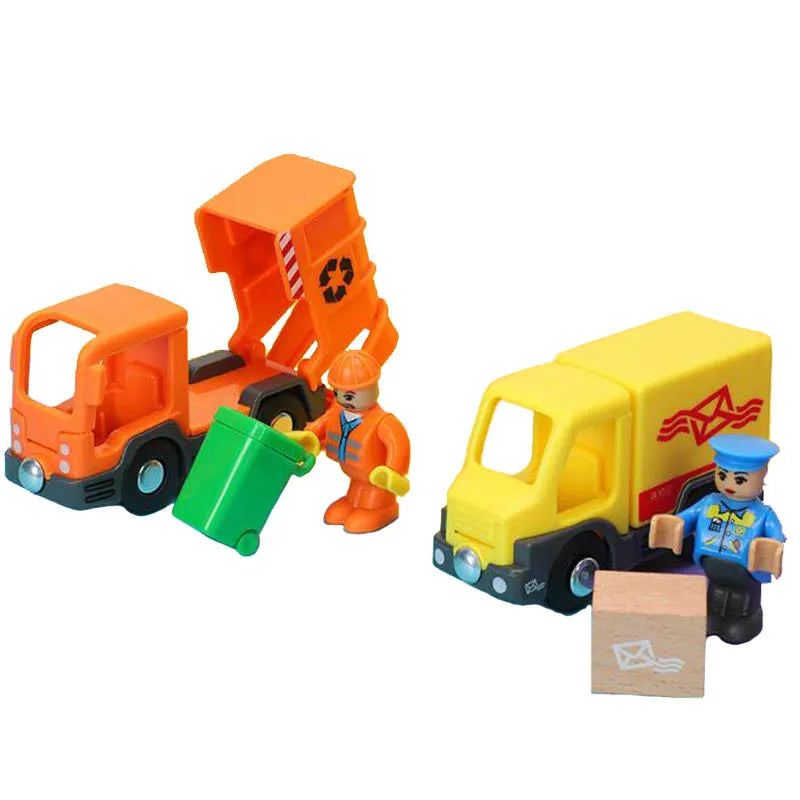 New Fire Truck Magnetic Train Car Ambulance Police Car Fire Truck Compatible Brio Wood Train Track Children's Toys
