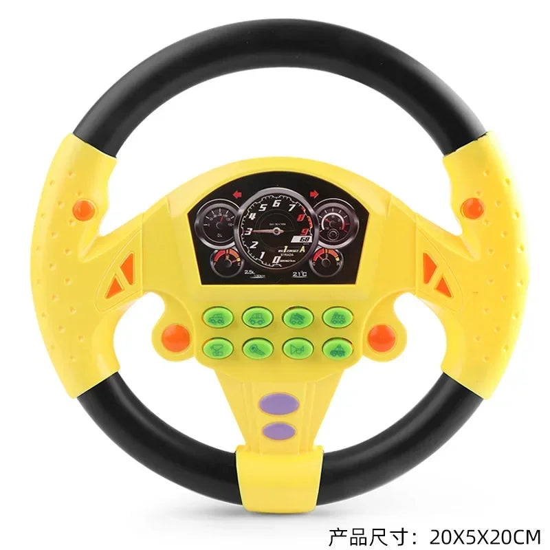 2 Colors Kids Simulate Driving Car Copilot Steering Wheel Eletric Baby Souding Musical Educational Stroller Driving Vocal Toys