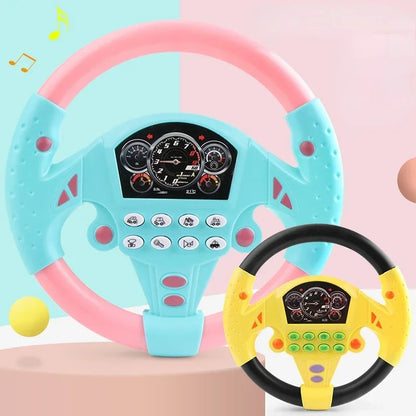 2 Colors Kids Simulate Driving Car Copilot Steering Wheel Eletric Baby Souding Musical Educational Stroller Driving Vocal Toys