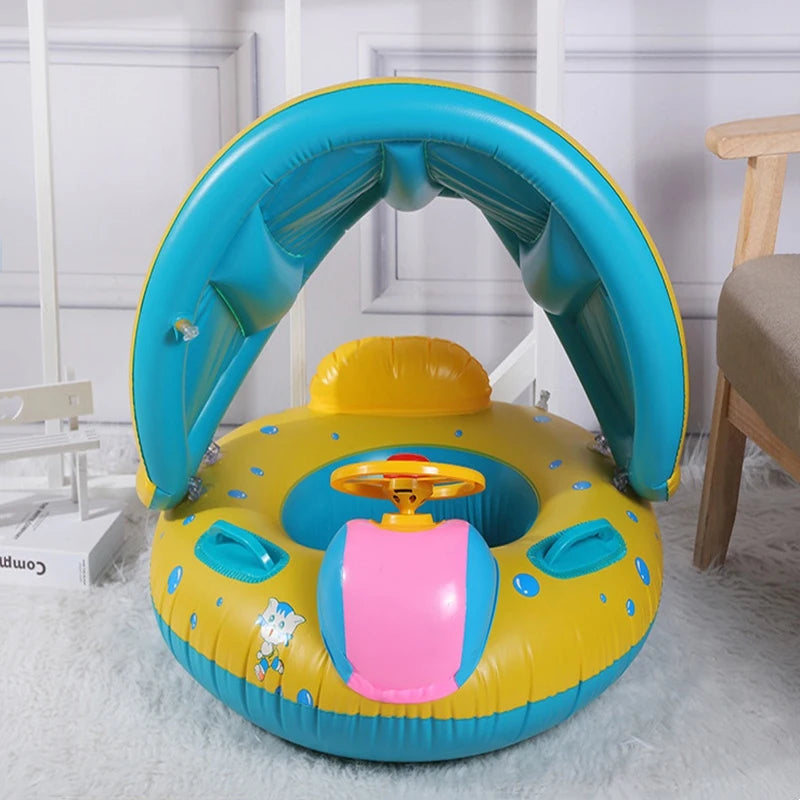 Baby Inflatable Swimming Rings Seat For Kids Children Floating Sunshade Swim Circle Pool Bathtub Beach Summer Water Toys