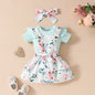 Adorable Baby Girl's Summer Floral Fruit Skirt Suit - 3-Piece Set