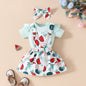 Adorable Baby Girl's Summer Floral Fruit Skirt Suit - 3-Piece Set